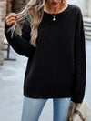 Women's new casual round neck long sleeve knitted sweater