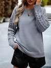 Women's new casual round neck long sleeve knitted sweater