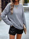 Women's new casual round neck long sleeve knitted sweater