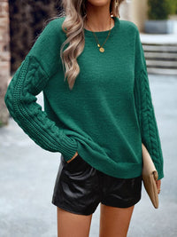 Women's new casual round neck long sleeve knitted sweater