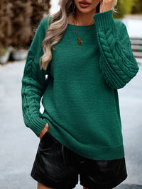 Women's new casual round neck long sleeve knitted sweater