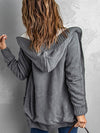 mid-length cardigan hooded sweater jacket