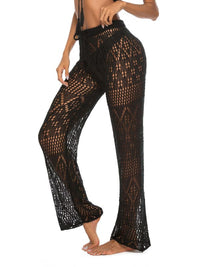 Sexy hollow knitted trousers nightclub style knitted beach pants