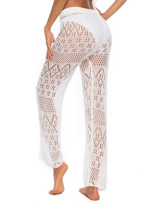 Sexy hollow knitted trousers nightclub style knitted beach pants