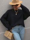 Women's Long Sleeve Thick Knitted Round Neck Twist Rope Top Sweater