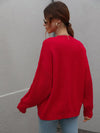 Women's Long Sleeve Thick Knitted Round Neck Twist Rope Top Sweater