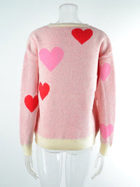 Women's Love Valentine's Day Round Neck Knitted Sweater