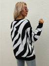 Women's Striped Fashionable Knitted Pullover Sweater