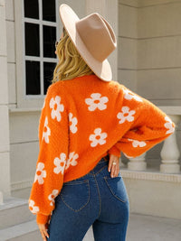 Women's short colorful sweater floral sweater