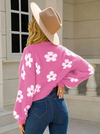 Women's short colorful sweater floral sweater