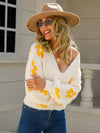 Women's short colorful sweater floral sweater