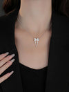 Women's New Sterling Silver Bow Ribbon Versatile Necklace