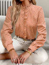 Women's elegant commuter striped long-sleeved blouse