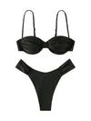 Female sexy suspender pleated beach bikini