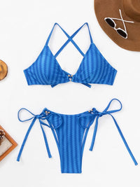 Women's Fashion Jacquard Lace Up Swimsuit