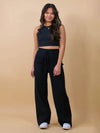 New casual drawstring loose lace straight women's trousers