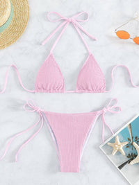 New women's fashionable and sexy wave pattern lace-up bikini