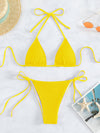 New women's fashionable and sexy wave pattern lace-up bikini