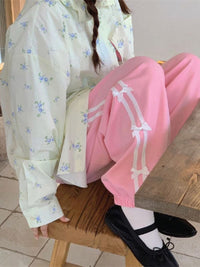 New women's three-dimensional bow casual sports pants