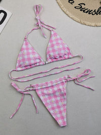 Women's Beach Metal Ring Straps Sexy Two-piece Bikini