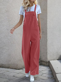 New casual one-piece suspender straight trousers