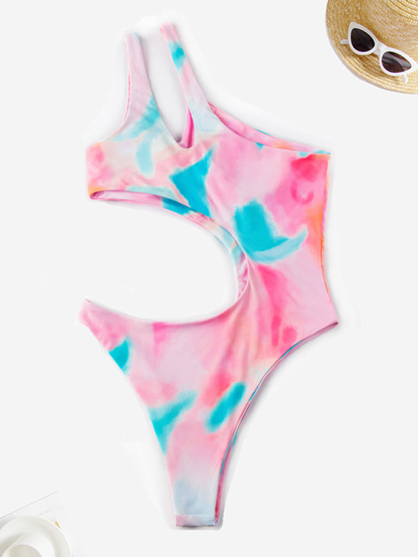 Women's sexy printed off-shoulder bikini