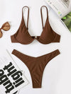 New sexy bikini solid color underwire swimsuit