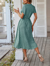 New women's all-match shirt collar polka dot waist waist dress