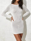 New sun protection sexy backless beach vacation bikini knitted cover-up dress