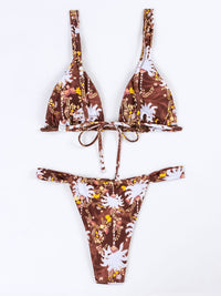 New Fashion Sexy Vacation Strap Floral Print Split Bikini