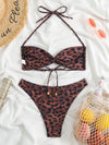 New women's adjustable strap sexy leopard print bikini two-piece set