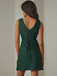 New V-neck sleeveless sexy strappy backless fashion dress