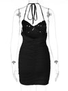 New sexy pleated design suspender dress