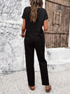 Women's casual short-sleeved top and trousers suit