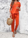 Women's casual short-sleeved top and trousers suit