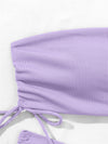 New split bandeau strap bikini solid color sexy multi-color swimsuit