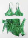 New marble tie-dye three-piece bikini set