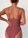 New solid color sexy deep V one-piece swimsuit