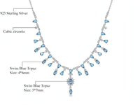 Swiss Topaz and Sterling Silver Banquet Vintage Court Necklace