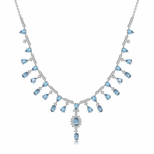 Swiss Topaz and Sterling Silver Banquet Vintage Court Necklace