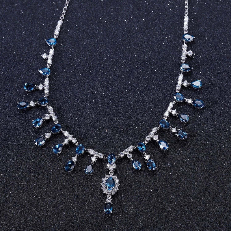 Swiss Topaz and Sterling Silver Banquet Vintage Court Necklace