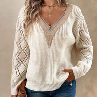 V-neck loose casual pullover women's sweater