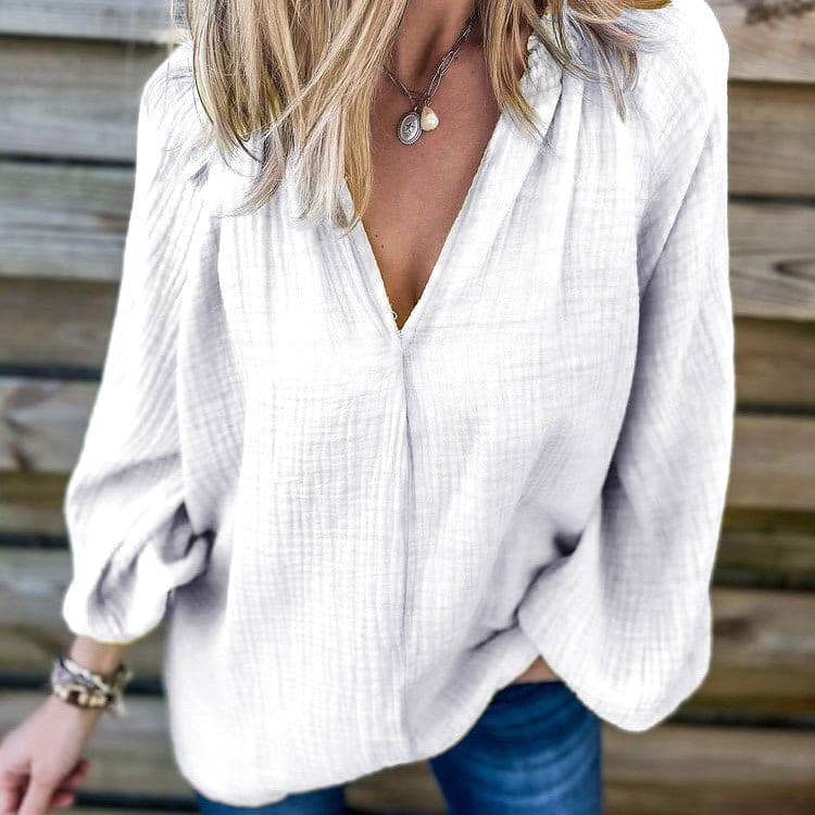 Casual Loose Long Sleeve Shirt Multicolor Top blouse