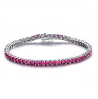 Ruby Sapphire Topaz Tennis Bracelet for Women solid 925