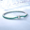 Emerald Tennis Bracelet Solid 925 Sterling Silver