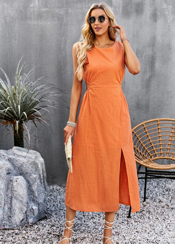 Summer Temperament Waistless Long Sleeveless Sundress