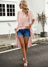 New quality elegant ruffled short-sleeved top